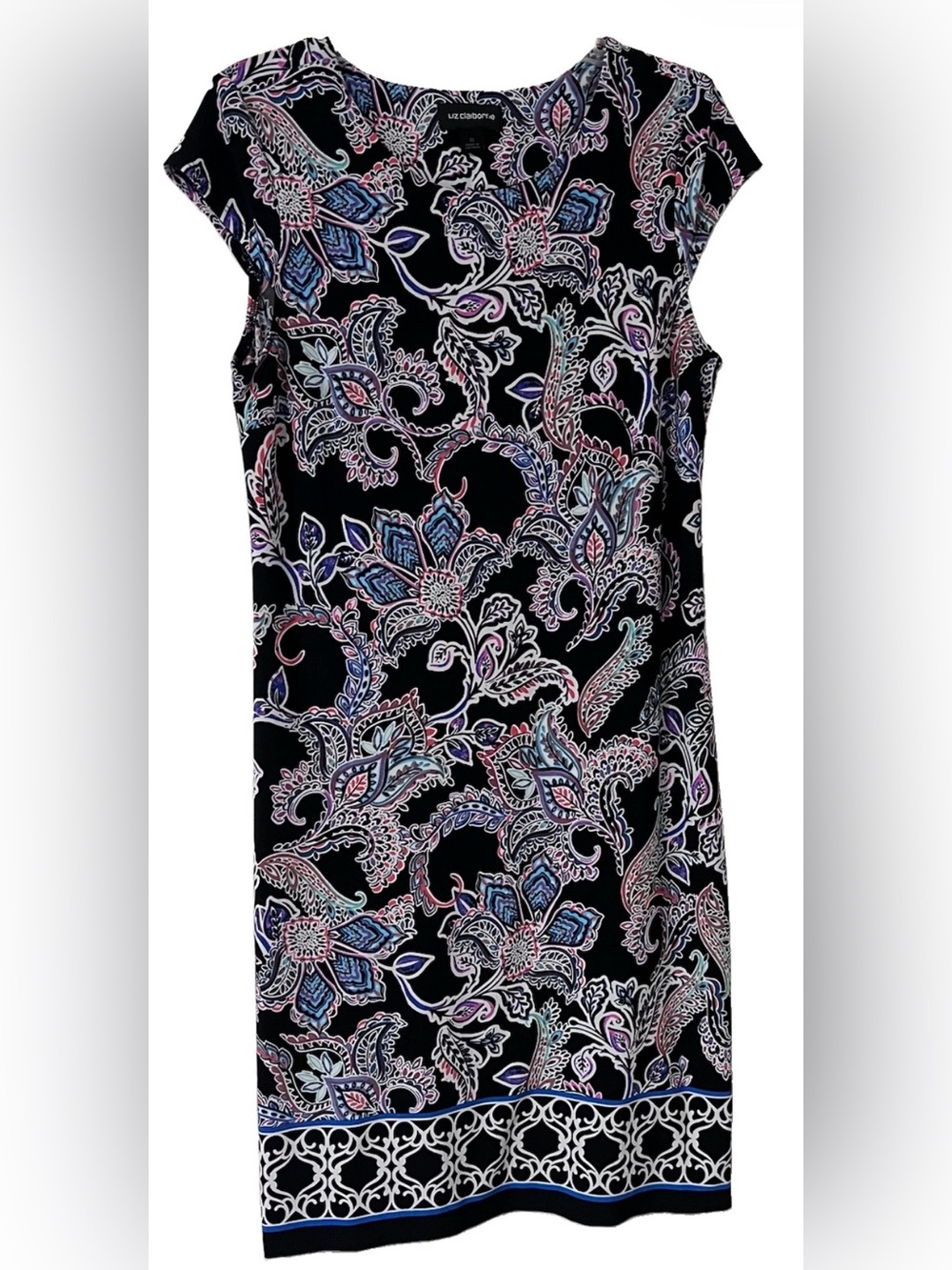 Liz Claiborne Paisley Print Shift Dress Size 8